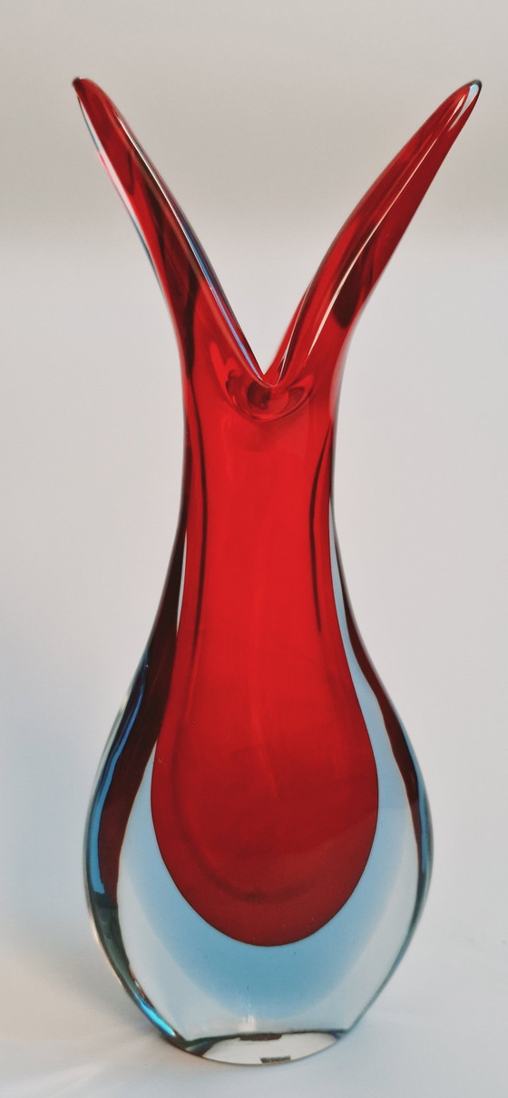 Image 1 of 60'S Flavio Poli For Seguso Murano Glass Vases 