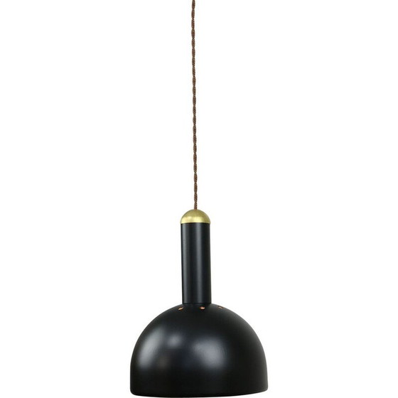 Image 1 of Vintage black and brass pendant lamp