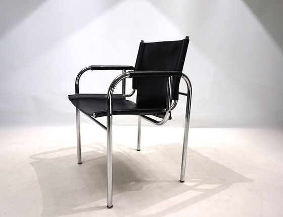 Image 1 of Strässle HE leather lounge chair by Hans Eichenberger