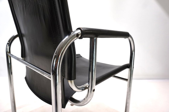 Image 1 of Strässle HE leather lounge chair by Hans Eichenberger