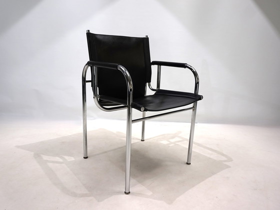 Image 1 of Strässle HE leather lounge chair by Hans Eichenberger