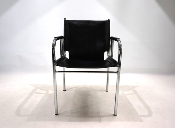 Image 1 of Strässle HE leather lounge chair by Hans Eichenberger