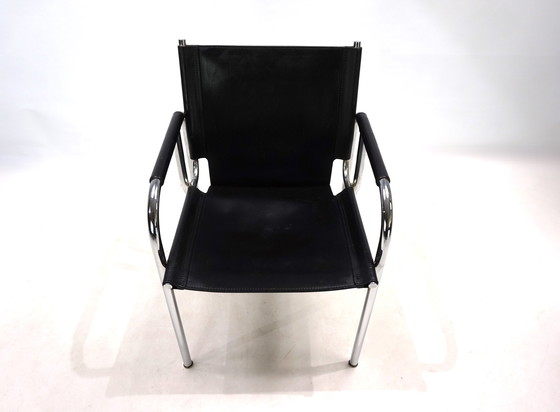 Image 1 of Strässle HE leather lounge chair by Hans Eichenberger