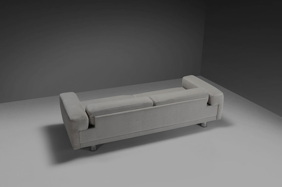 Image 1 of Large Howard Keith ‘Diplomat' Sofa For Hk Furniture In Off-White Velvet, 1970S