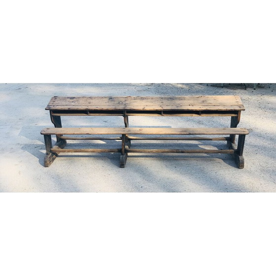 Image 1 of Vintage five-seater wooden lectern