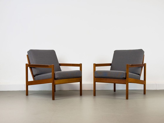 Image 1 of Lounge Chairs In Teak By Kai Kristiansen For Magnus Olesen, 1960S, Set Of 2