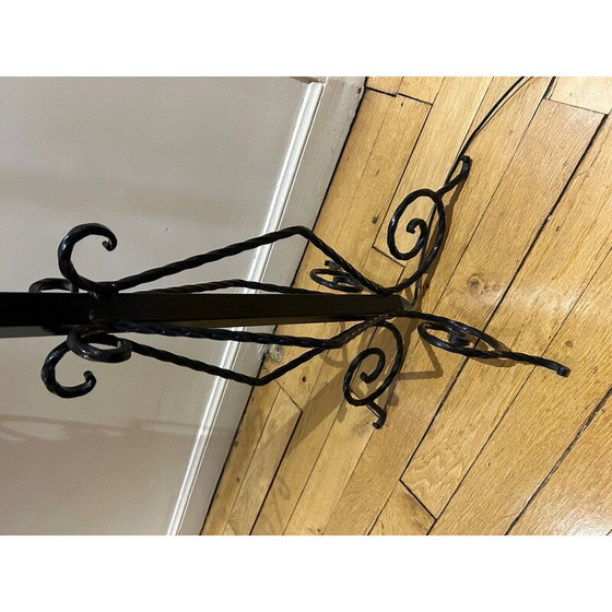 Image 1 of Vintage street lamp in froged iron and frosted glass, 1950