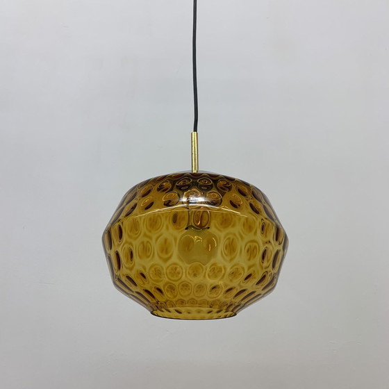 Image 1 of Lampe suspendue en verre de Limburg Glashütte - années 1970, Allemagne