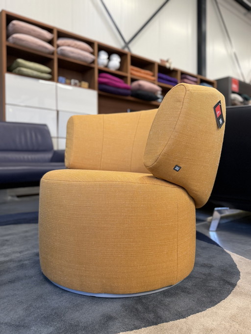 Rolf Benz 684 Armchair Fabric Yellow Swivel Chair