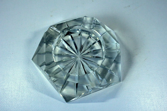 Image 1 of 1920S Art Deco ashtray lead crystal glass hand cut