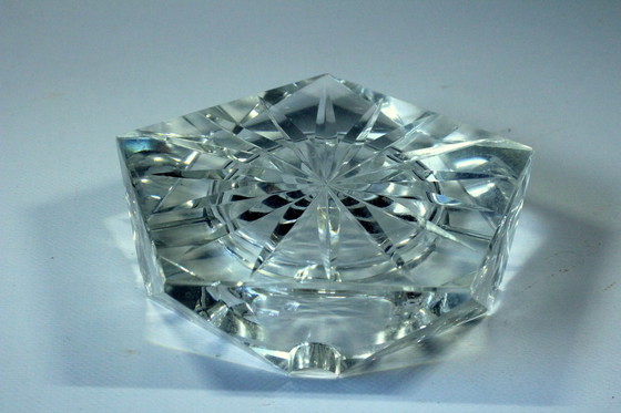 Image 1 of 1920S Art Deco ashtray lead crystal glass hand cut