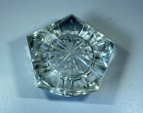 Image 1 of 1920S Art Deco ashtray lead crystal glass hand cut