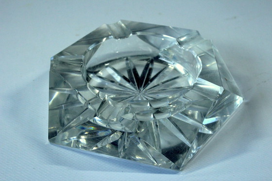 Image 1 of 1920S Art Deco ashtray lead crystal glass hand cut