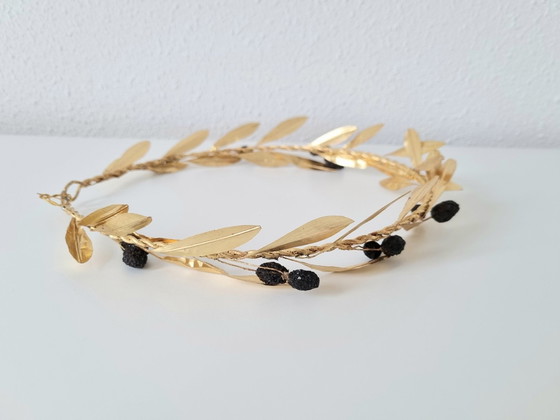 Image 1 of Greek / Roman 24 Ct Gold Olive Leaves Laurel Wreath