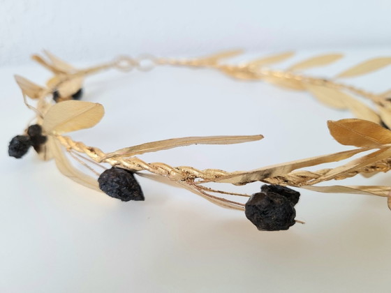 Image 1 of Greek / Roman 24 Ct Gold Olive Leaves Laurel Wreath