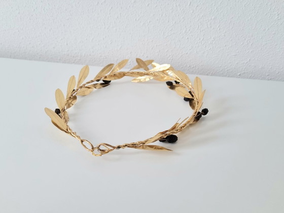 Image 1 of Greek / Roman 24 Ct Gold Olive Leaves Laurel Wreath