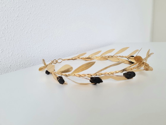 Image 1 of Greek / Roman 24 Ct Gold Olive Leaves Laurel Wreath