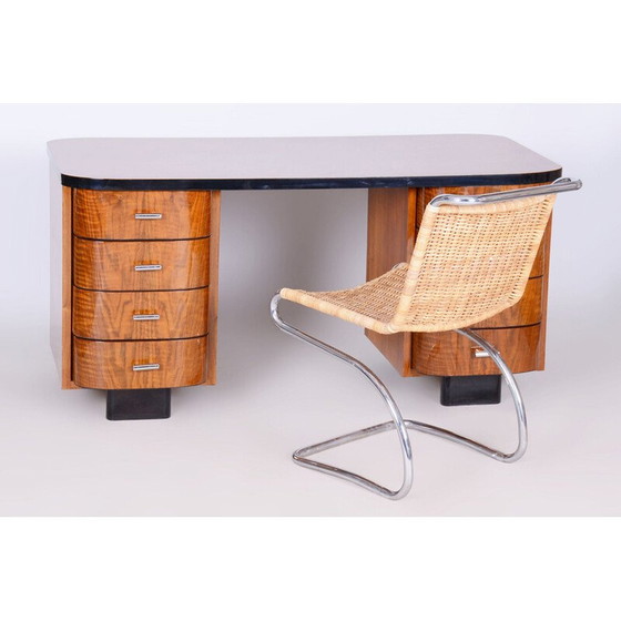 Image 1 of Vintage Art Deco walnut desk by J. Halabala for Up Závody, Czechoslovakia 1950