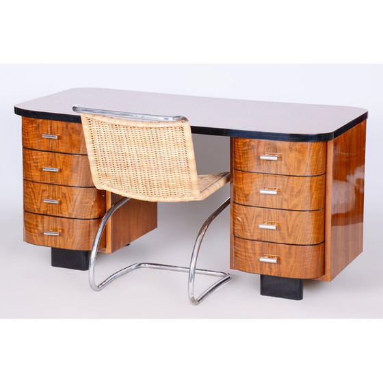 Image 1 of Vintage Art Deco walnut desk by J. Halabala for Up Závody, Czechoslovakia 1950