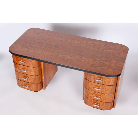 Image 1 of Vintage Art Deco walnut desk by J. Halabala for Up Závody, Czechoslovakia 1950