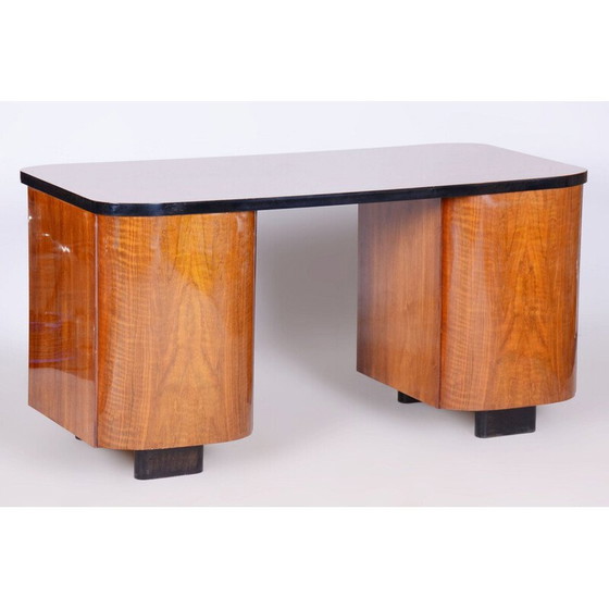 Image 1 of Vintage Art Deco walnut desk by J. Halabala for Up Závody, Czechoslovakia 1950
