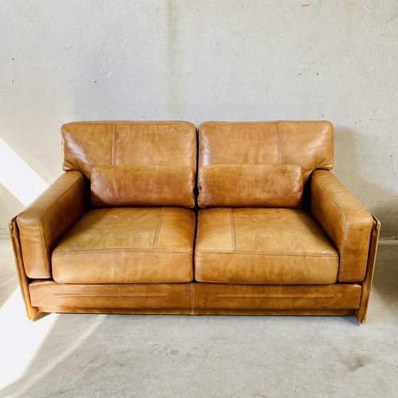 Image 1 of Baxter Arcon Italian design buffalo leather sofa Marco Milisich 1980