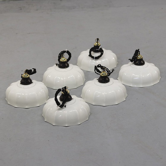 Image 1 of Lampade a sospensione in opalino Art Déco