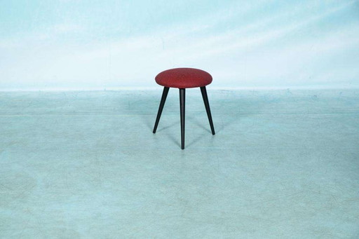 Tabouret vintage des années 1960 recouvert de tissu neuf, piano