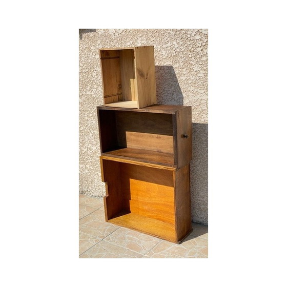 Image 1 of Mensola geometrica vintage in legno di quercia