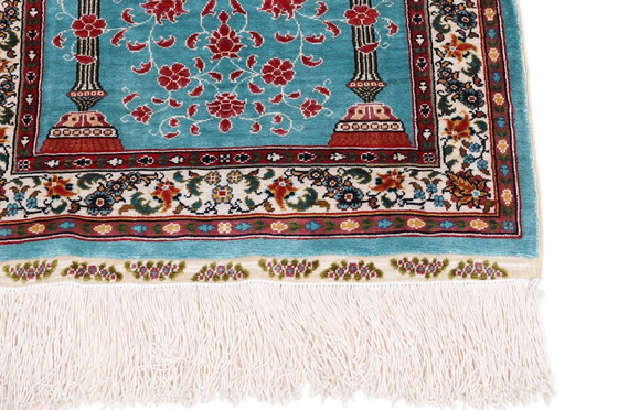 Image 1 of Silk Hereke-Ozipek Signed Carpet With Mehrab Design - Pure Luxury ~1 Mio. Knots/M²