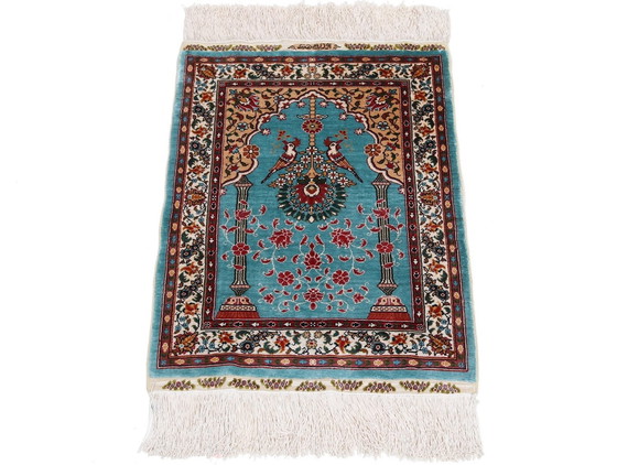 Image 1 of Silk Hereke-Ozipek Signed Carpet With Mehrab Design - Pure Luxury ~1 Mio. Knots/M²