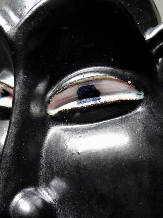 Image 1 of Enameled Ceramic Dan Style African Mask To Identify