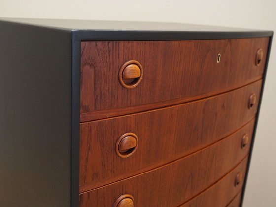 Image 1 of Teak Chest Of Drawers, Danish Design, 1960S, Designer: Kai Kristiansen, Manufacturer: Feldballes Møbelfabrik