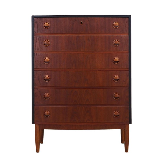 Image 1 of Teak Chest Of Drawers, Danish Design, 1960S, Designer: Kai Kristiansen, Manufacturer: Feldballes Møbelfabrik