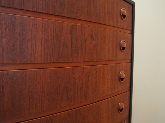 Image 1 of Teak Chest Of Drawers, Danish Design, 1960S, Designer: Kai Kristiansen, Manufacturer: Feldballes Møbelfabrik