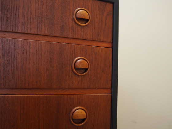 Image 1 of Teak Chest Of Drawers, Danish Design, 1960S, Designer: Kai Kristiansen, Manufacturer: Feldballes Møbelfabrik