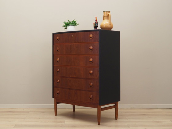 Image 1 of Teak Chest Of Drawers, Danish Design, 1960S, Designer: Kai Kristiansen, Manufacturer: Feldballes Møbelfabrik