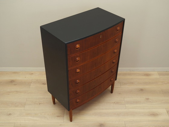 Image 1 of Teak Chest Of Drawers, Danish Design, 1960S, Designer: Kai Kristiansen, Manufacturer: Feldballes Møbelfabrik