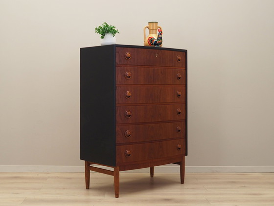 Image 1 of Teak Chest Of Drawers, Danish Design, 1960S, Designer: Kai Kristiansen, Manufacturer: Feldballes Møbelfabrik