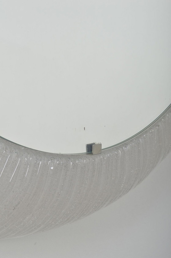 Image 1 of Mirror Of Erco Leuchten With Plastic Rim And Lighting , 1970s