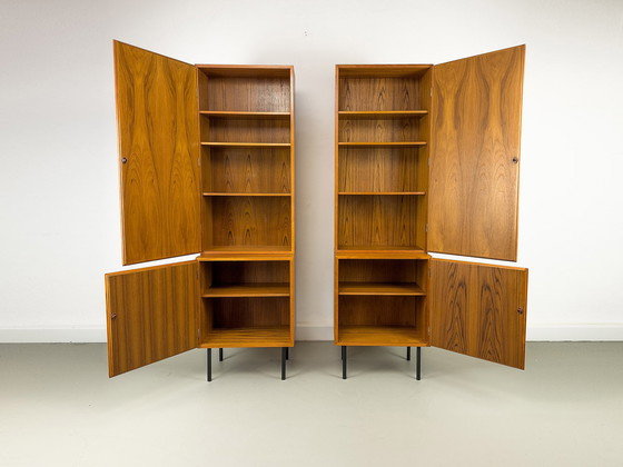 Image 1 of Set of 2 narrow Teak Cabinets from Omann Jun, 1960s