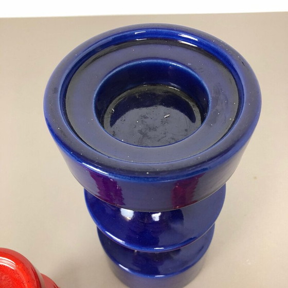 Image 1 of Set of 3 vintage Pottery Candleholder by Cari Zalloni for Steuler Germany 1970s