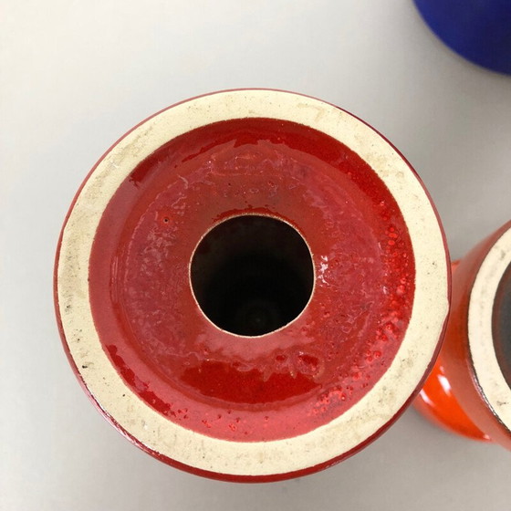 Image 1 of Set of 3 vintage Pottery Candleholder by Cari Zalloni for Steuler Germany 1970s