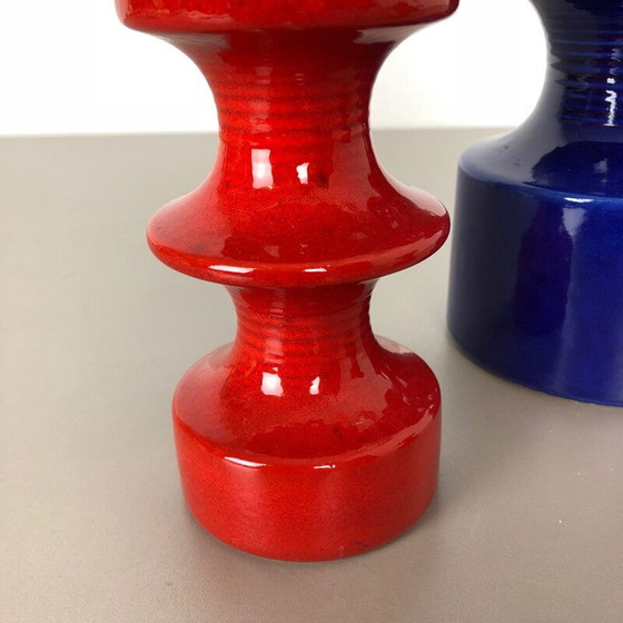 Image 1 of Set of 3 vintage Pottery Candleholder by Cari Zalloni for Steuler Germany 1970s
