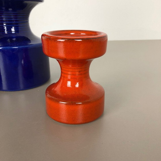 Image 1 of Set of 3 vintage Pottery Candleholder by Cari Zalloni for Steuler Germany 1970s