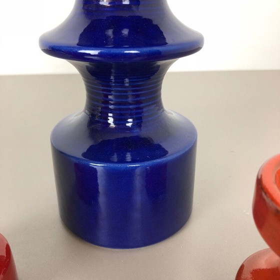 Image 1 of Set of 3 vintage Pottery Candleholder by Cari Zalloni for Steuler Germany 1970s