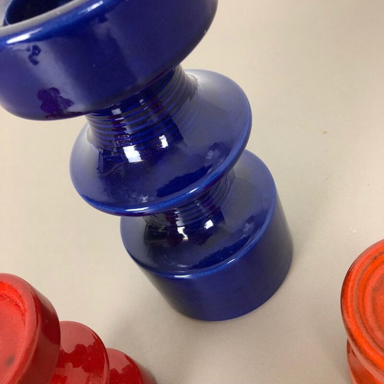 Image 1 of Set of 3 vintage Pottery Candleholder by Cari Zalloni for Steuler Germany 1970s