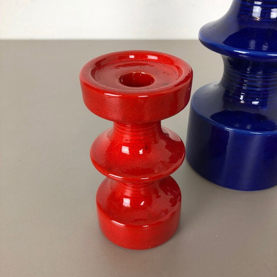 Image 1 of Set of 3 vintage Pottery Candleholder by Cari Zalloni for Steuler Germany 1970s