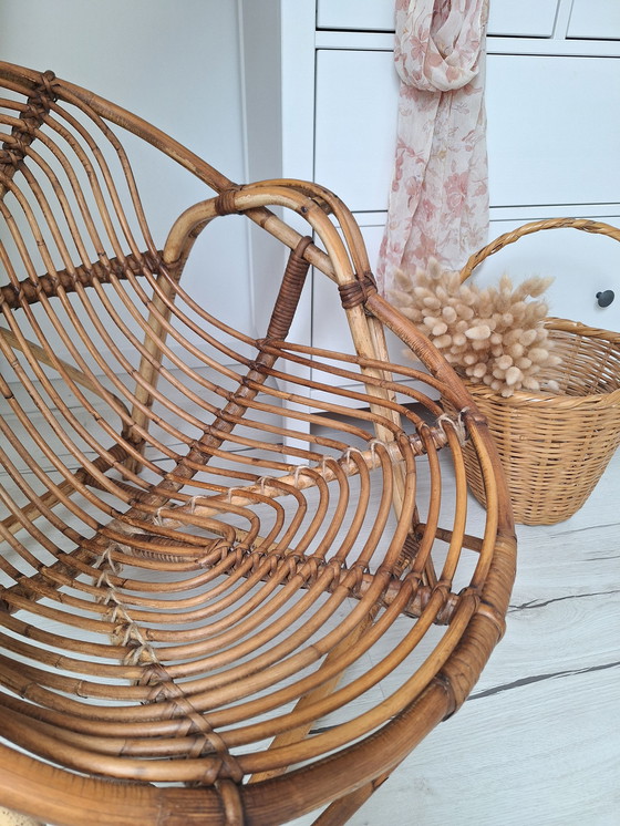 Image 1 of Vintage Wicker Basket Armchair