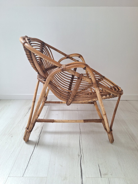 Image 1 of Vintage Wicker Basket Armchair